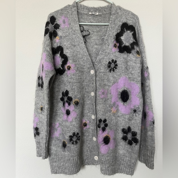 Miu Miu Gray and Purple Cardigan - Picture 8 of 9